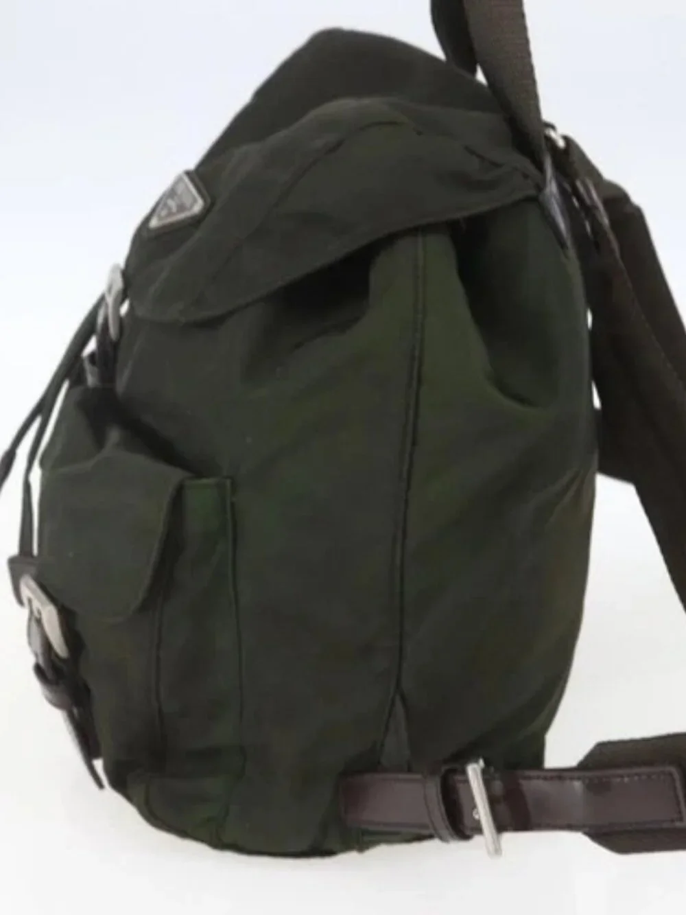 PRADA Backpack Nylon Khaki Silver Auth 164325 - Picture 4 of 16